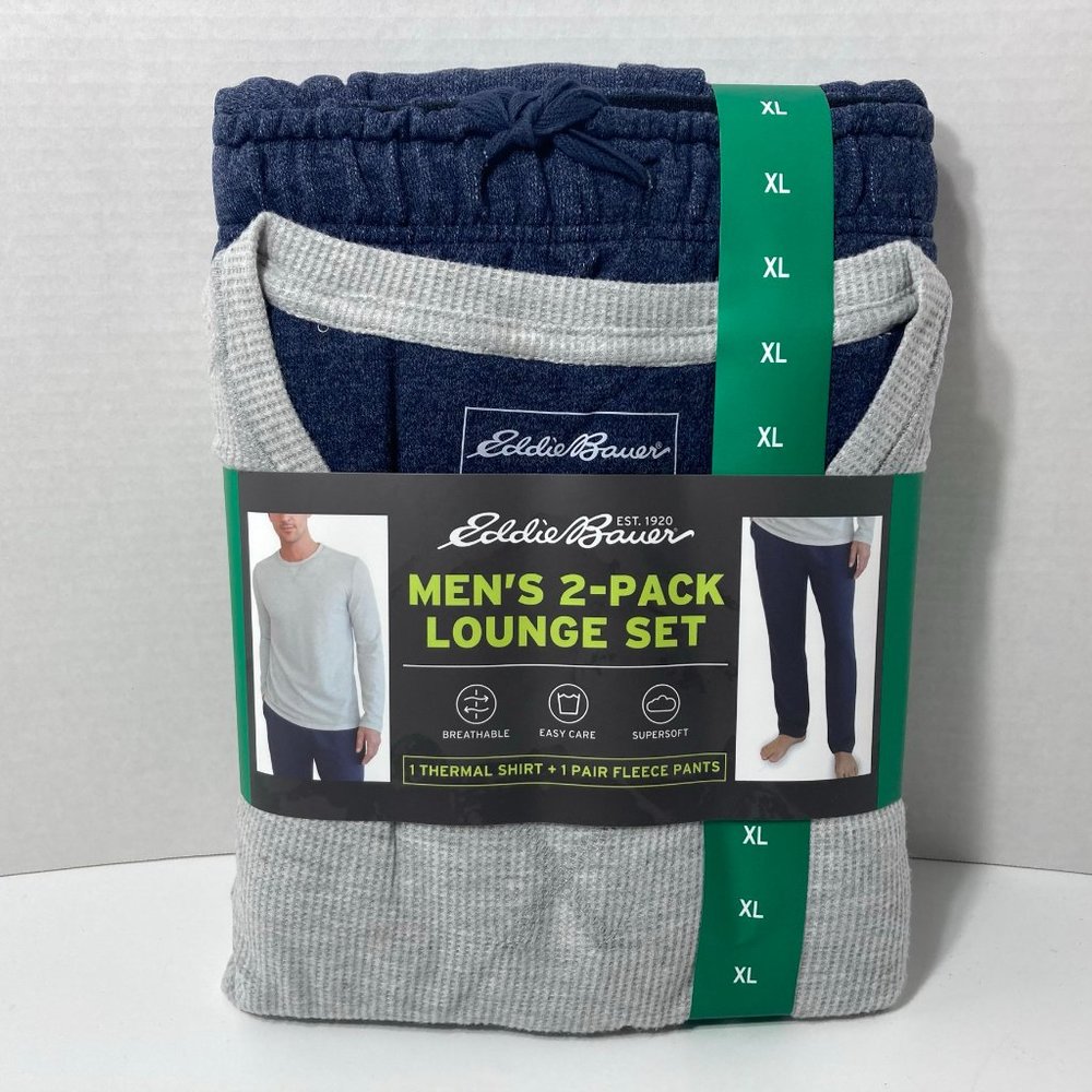 Eddie Bauer Men's Lounge Pajama 2 Sets XL Blue